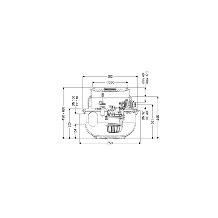 Przepompownia Aqualift M Underfloor | Duo | GTF1200 | resistant | do zabudowy z pokrywą pod płytki