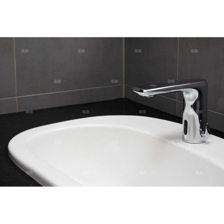 Bateria umywalkowa stojąca KFA Armatura SALTO, chrom, z regulacją temperatury, montaż blat / otwór na baterię