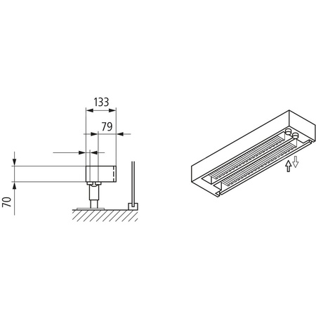 Konwektor Kermi Kon m. Str. Typ22 BH210x133x3600mm QN3362, weiß, 6bar, m. Abd., AB Uni.