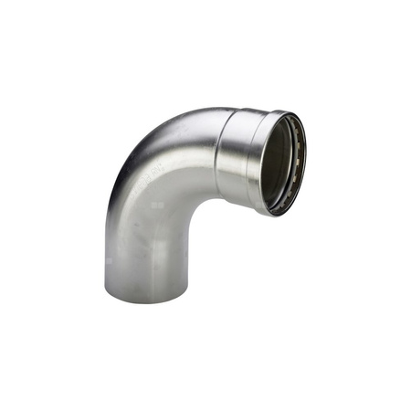 Łuk Sanpress 90' VIEGA 23161XL jednoczęściowy, stal nierdzewna / stal nierdzewna, 88,9 mm (kw x mz) z uszczelką