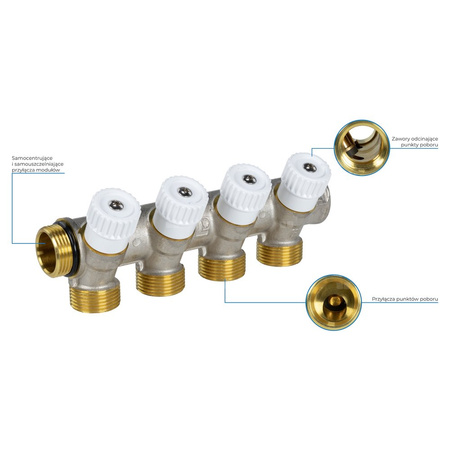 Moduł rozszerzający ADM 104 do rozdzielacza wody użytkowej, 4 punkty poboru, G3/4''