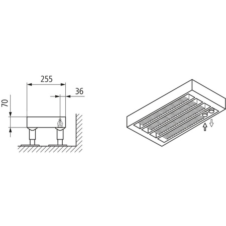 Konwektor Kermi Konvektor Typ54 BH140x255x700mm QN1040,weiß,6bar, m. Abd., AB Uni.