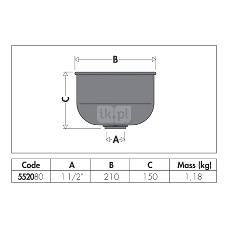 Lejek wykonanie "specjalne" 1 1/2" GW