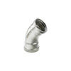 Łuk Sanpress 45' VIEGA 2326XL jednoczęściowy, stal nierdzewna / stal nierdzewna, 64 mm (mz x mz) z uszczelką