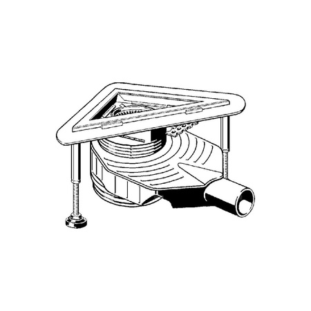Odpływ narożny, stal nierdzewna szczotkowana do odpływów prysznicowych VIEGA 497282