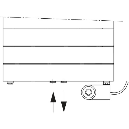 Kermi TABEO 1197x101x600mm QN 747, RAL9016, Podłączenie środkowe