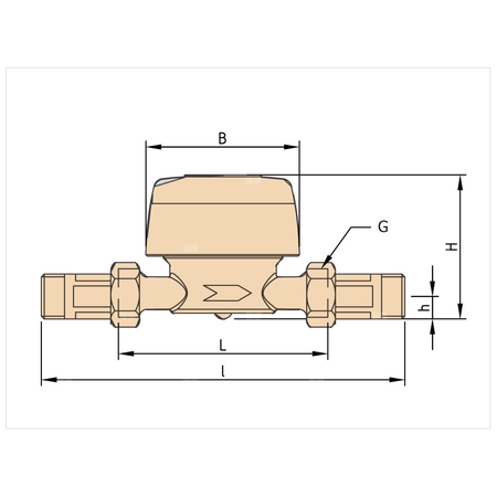 Wodomierz jednostrumieniowy suchobieżny antymagnetyczny, typu GSD8-I DN 15 Q3=1,6 m3/h R100/50, Tmax: 50st.C, L=110mm