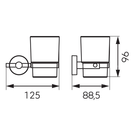 MEPHISTO szklanka pojedyncza, chrom
