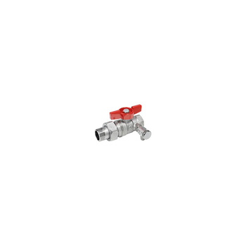 Zawór kulowy GIACOMINI R259DS mosiądz chromowany 1 1/4'' GW x GZ z kurkiem spustowym 3/8'', uchwyt: motylek