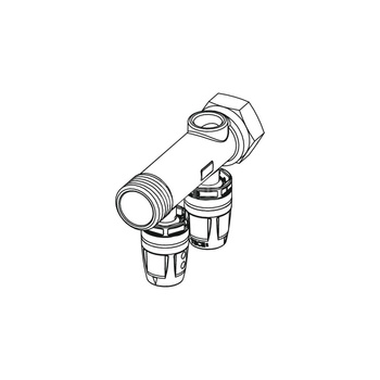 Rozdzielacz hydrauliczny TECE logo mosiądz GZ x GW 3/4'', odgałęzień: 2 (DN16)