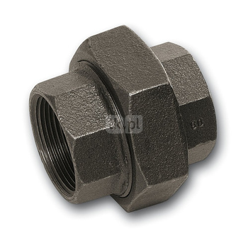 Śrubunek SANHA 340# trzyczęściowy, żeliwo (czarny), 2'' (GW)