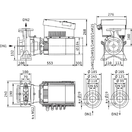 Wilo-Stratos GIGA B 50/1-37/5,0 pompa dławnicowa blokowa, silnik klasy IE5
