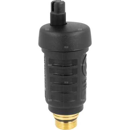 Odpowietrznik automatyczny pionowy, hybrydowy PrimoVent G3/8'' z Aquastop i zaworem stopowym, R1/2''