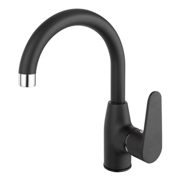 Bateria umywalkowa stojąca FERRO ALGEO BLACK, czarny, obrotowa