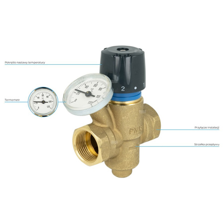 Zawór równoważący do cyrkulacji c.w.u. AFRISO ATB 100 mosiądz DN 15