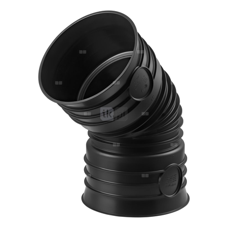 Kolano 45' MAGNAPLAST MAGNACOR MCB, PP (czarny), DN 400 x DN 400 (wz x ww), do kanalizacji