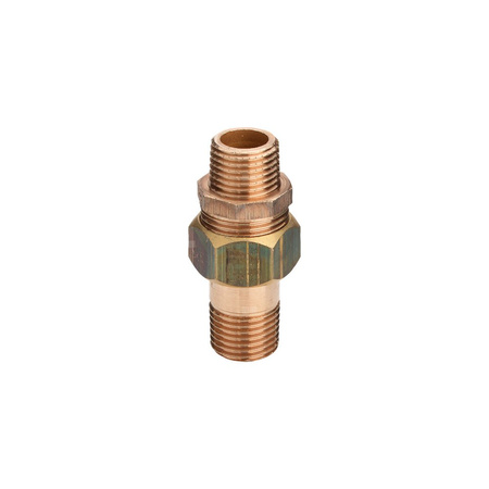 Dwuzłącze, uszczelnienie płaskie VIEGA 3334 trzyczęśc., brąz / brąz, 3/4'' (gz x gw), 68 mm