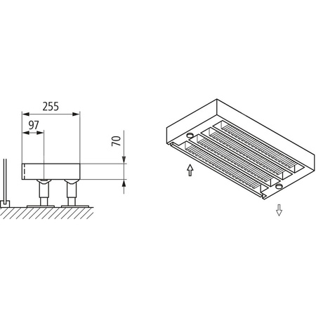 Konwektor Kermi Kon m. Str. Typ44 BH280x255x3600mm QN7801, weiß, 6bar, m. Abd., AB Uni.