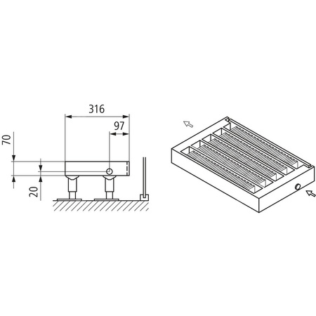 Konwektor Kermi Kon m. Str. Typ55 BH210x316x3000mm QN7116, weiß, 6bar, m. Abd., AB Uni.