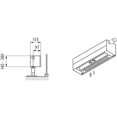 Konwektor Kermi V-Kon S Typ22 BH140x133x5000mm QN3615, weiß, 6 bar, o. Abd., Vent. re
