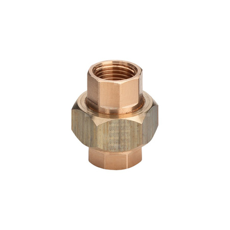 Dwuzłącze, uszczelnienie płaskie VIEGA 3330 trzyczęśc., brąz / brąz, 3/8'' (gw x gw)