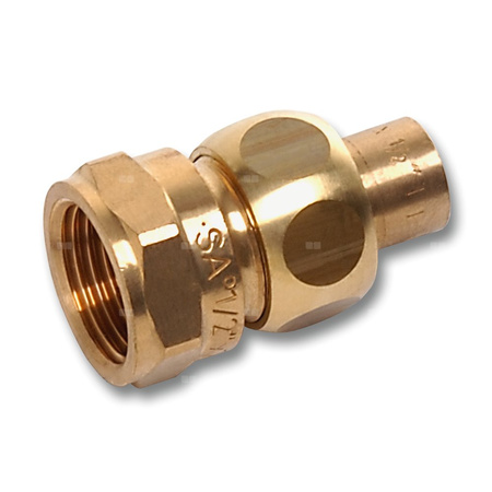 Śrubunek SANHA 4330G trzyczęściowy, brąz, 12 mm x 3/8'' (lut wewnętrzny x GW)