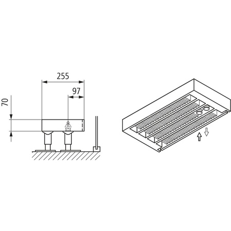 Konwektor Kermi Kon m. Str. Typ44 BH140x255x2800mm QN3842, weiß, 6bar, o. Abd., AB Uni.