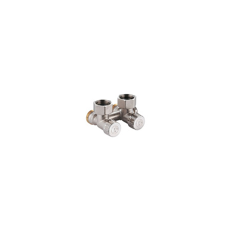 Przyłącze grzejnika jednorurowe dwururowe GIACOMINI R384 mosiądz 3/4'' x 18 mm zamykane