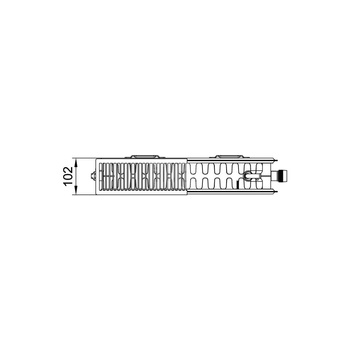 Grzejnik płytowy typ 22 KERMI X2 Plan-V, prawy, z osłoną wym. 305 x 2605 mm, kolor biały, moc 2350 W