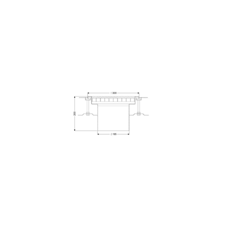 Nasada Ferrofix 185, 300x300, ruszt kratowy M125, kołnierz 6mm do uszczelnień płynnych