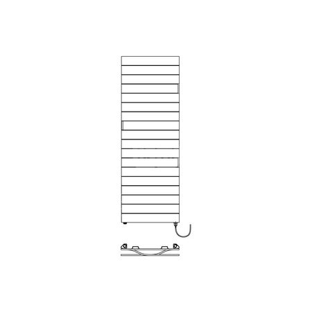 Grzejnik drabinkowy KERMI Tabeo-E, wym. 1437/600mm, kolor srebrny, moc 600W