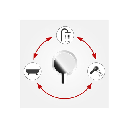 Bateria podtynkowa FERRO ALGEO 3-funkcyjna, kolor chrom