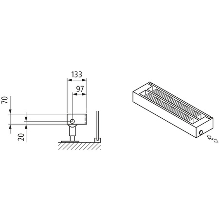 KSN22 konwektor S 140x133x2200 RAL9016, 6 bar, bez osłony, podł. Uni.