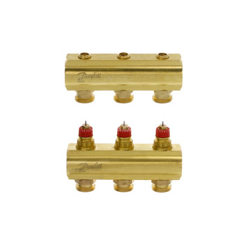 Rozdzielacz 3+3 Danfoss BIV, mosiądz