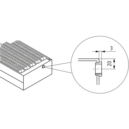 Konwektor Kermi V-Konvektor Typ22 BH140x122x3000mm QN2181, weiß, 6 bar, m. Abd., Vent. re