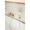 Bateria Malaga, termostatyczna, wannowa, ścienna, PVD brushed light gold