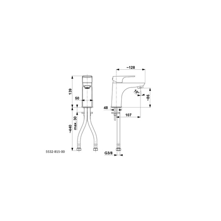 Bateria umywalkowa stojąca KFA Armatura MOKAIT click clack, chrom, montaż blat / otwór na baterię