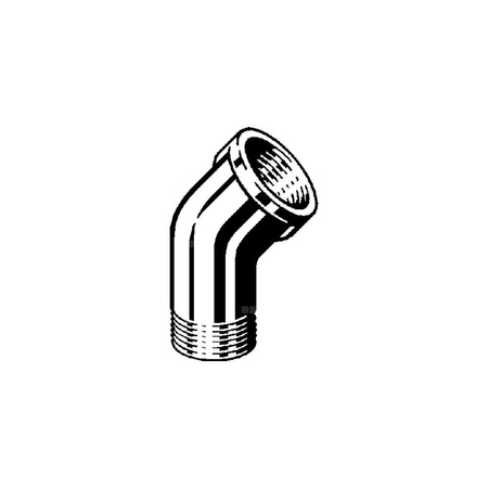 Łuk 45' VIEGA 1615 jednoczęściowy, mosiądz (chromowanie) / mosiądz, 1/2'' (gz x gw), (głębokość: 7 mm)