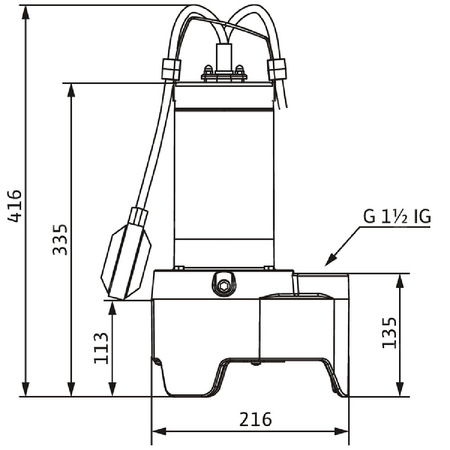 Pompa zanurzeniowa do ścieków WILO Rexa MINI3-V04.11/M06-523/P-10M żeliwo 1 x 230 V, moc 0.93 W 50 Hz, przewód 10 m