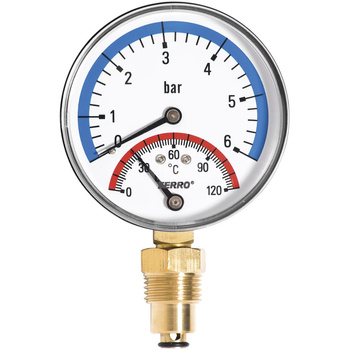Termometr bimetaliczny FERRO fi 80 mm 120'C 6 bar połączenie radialny