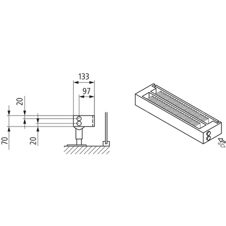 Konwektor Kermi Kon m. Str. Typ22 BH210x133x4400mm QN4110, weiß, 6bar, o. Abd., AB Uni.