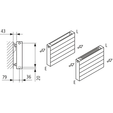 Grzejnik płytowy typ 21 KERMI HHN wym. 350 x 1600 mm, kolor biały, moc 1357 W