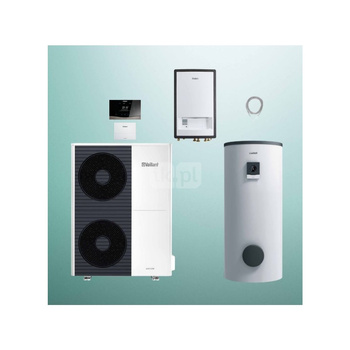 Pakiet Systemowy OZE - Pompa ciepła powietrze-woda split VAILLANT VWL 125/5AS aroTHERM 11.9 kW 400 V + Moduł naścienny VWL 127/5IS + Zasobnik c.w.u. VIH RW 400/3BR + Regulator sensoCOMFORT VRC 720 + Moduł komunikacji internetowej VR 940f