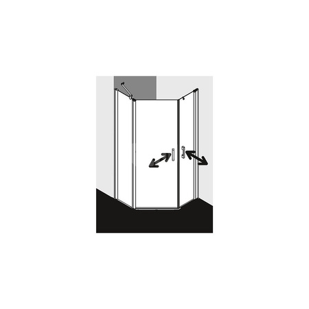 Kermi kabina pięciokątna PEGA 45L 0900x2000 865-890 SIHG SR Arena Clean