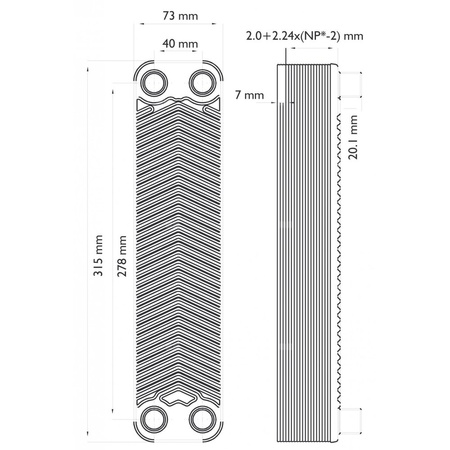 Wymiennik 20-płytowy lutowany z izoalcją