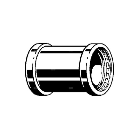 Mufa Sanpress VIEGA 23155XL jednoczęściowy, stal nierdzewna (stan surowy) / stal nierdzewna (stan surowy), 88,9 mm (mz x mz), 125 mm