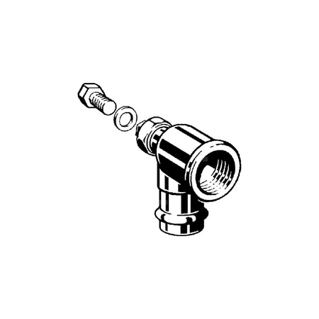 Profipress G-kolanko przyłączeniowe 90 st. z SC-Contur brąz, nr wzoru 2614.6 d: 22 Rp: ¾