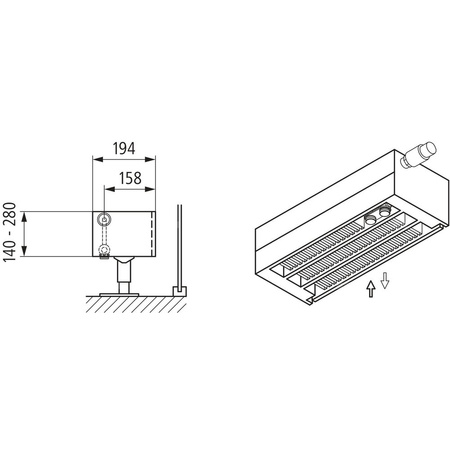 Konwektor Kermi V-Kon S Typ33 BH70x194x1800mm QN1296, weiß, 6 bar, o. Abd., Vent. re