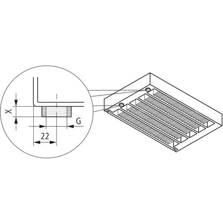 Konwektor Kermi V-Konvektor Typ32 BH280x133x2800mm QN3816, weiß, 6 bar, m. Abd., Vent. re