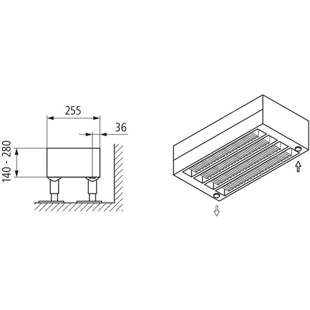 Konwektor Kermi Konvektor Typ54 BH140x255x1200mm QN1783,weiß,6bar, m. Abd., AB Uni.